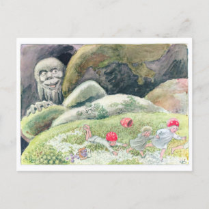 Vintage-Illustration Waldkinder Elsa Beskow Postkarte