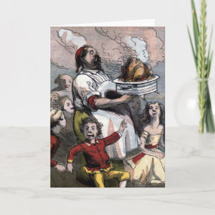 Vintage Illustration "Weihnachten Türkei" Feiertagskarte