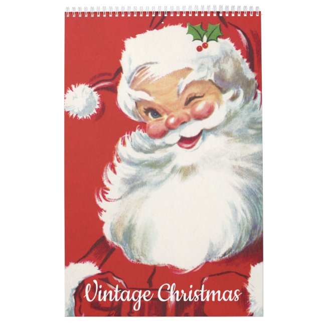 Vintage Illustration Weihnachtsmann Kalender (Titelbild)