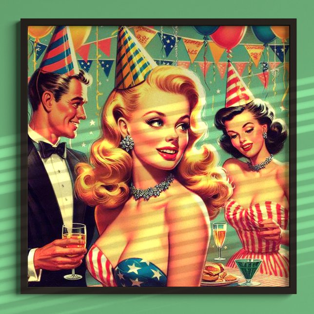 Vintage Illustration zum Party der 50er Jahre Poster (Von Creator hochgeladen)