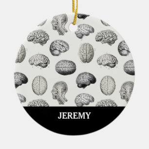 Vintage-Illustrationen der Gehirn Anatomie Biologi Keramik Ornament