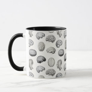 Vintage-Illustrationen der Gehirn Anatomie Biologi Tasse
