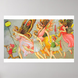 Vintage Illustrationen von Fairies Poster