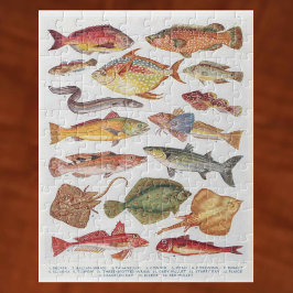Vintage Illustrationen von Salzwasser Puzzle