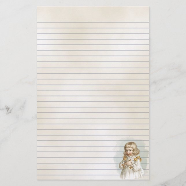 Vintage Illustrationsgeschichten für Frühjahrskind Briefpapier (Vorderseite)