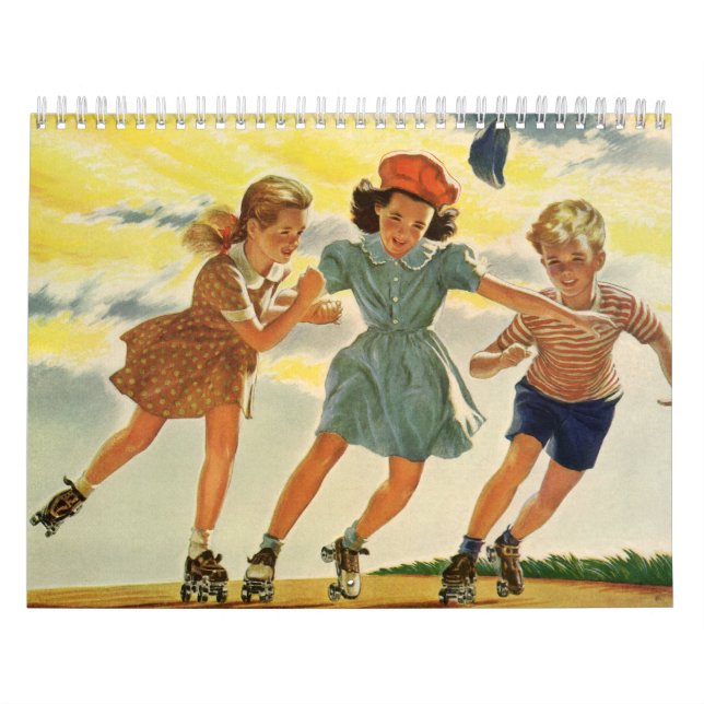 Vintage Illustrationskinder Kalender (Titelbild)