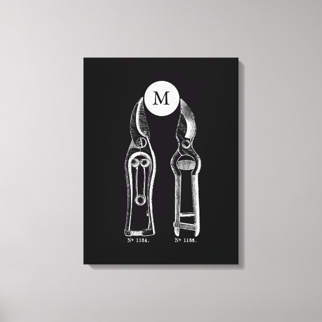 VINTAGE ILLUSTRATIONSPLÄTZE Monogramm B-Leinwand Leinwanddruck (Vorderseite)