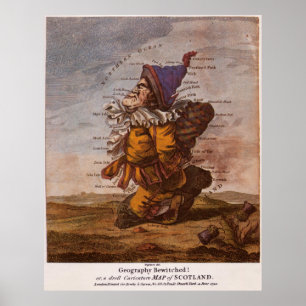 Vintage Illustrative Karte Schottlands (1794) Poster