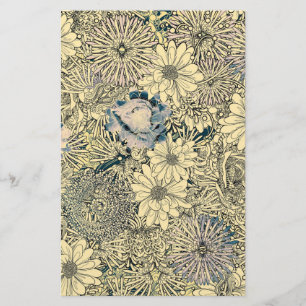 Vintage Illustrierte Blume Briefpapier