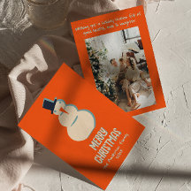 Vintage Illustrierte Red Creme Snowman Weihnachten