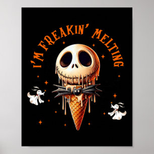 Vintage Im Freaking-schmelzendes Eiscreme Hallowee Poster