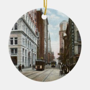 Vintage im Stadtzentrum gelegene Keramikornament