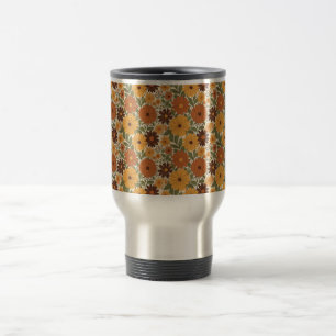 vintage im Stil der 70er Jahre floral/Blume Reisebecher
