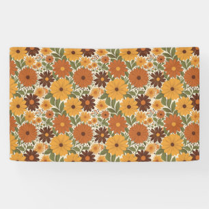 vintage im Stil der 70er Jahre mit Blumenmuster Banner