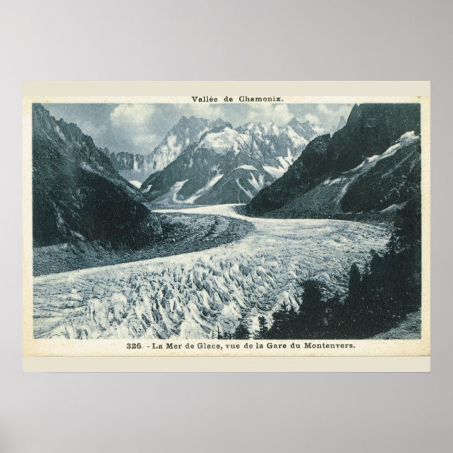 Vintage Image, Frankreich, Chamonix, Mont Blanc Poster (Vorne)