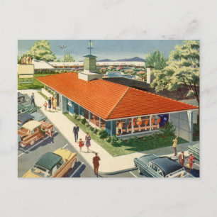 Vintage-Imbiss, Familienrestaurant aus den 50ern Postkarte