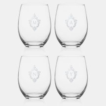 Vintage Imitat Silver Wappen Gray Monogram Initial