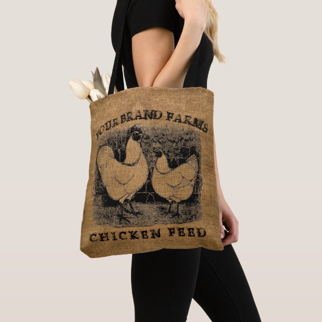 Vintage Imitate Burlap Chicken Fütterte Sack-Vorla (Von Nahem)