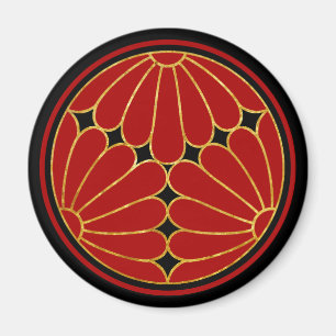 Vintage Imitate Gold Kiku Chrysanthemum Mon Graphi Magnet