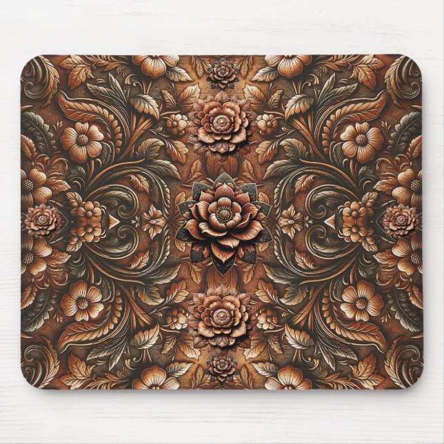 Vintage Imitate mit Blütenbesatz Mousepad (Vorne)