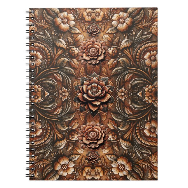 Vintage Imitate mit Blütenbesatz Notizblock (Vorderseite)