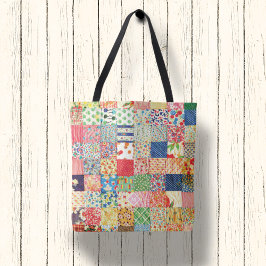 Vintage Imitate Patchwork Monogram Tote Bag