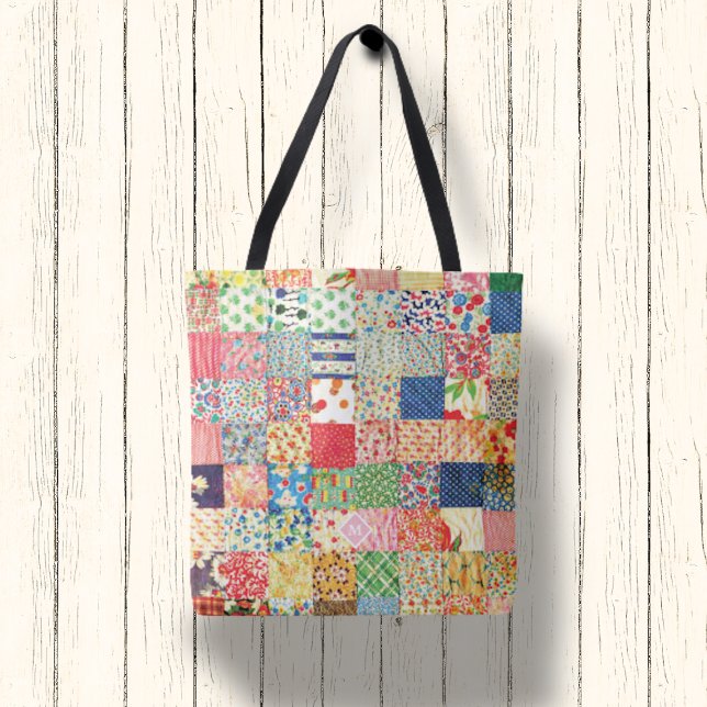 Vintage Imitate Patchwork Monogram Tote Bag (Von Creator hochgeladen)