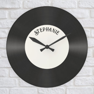 Vintage Imitate Vinyl Record Music Große Wanduhr