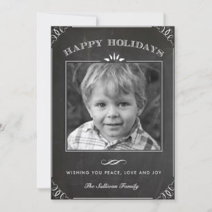 Vintage Imitats Chalkboard Happy Holidays Foto Feiertagskarte