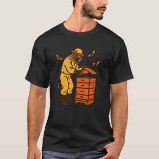 Vintage-Imker-Kunst-Baumwolle T-Shirt
