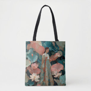 Vintage-Impasto-Hanbok und rosa Lotus