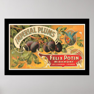 Vintage Imperial-Pflaumenschild Poster
