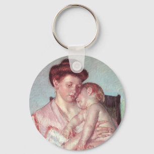 Vintage-Impressionismus, Sleepy Baby von Mary Cass Schlüsselanhänger