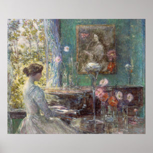 Vintage-Impressionistin-Klavierdamen-Wandkunst Poster