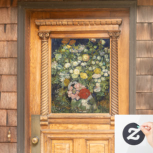 Vintage-impressionistischer Blumenstrauß Van Gogh Fensteraufkleber