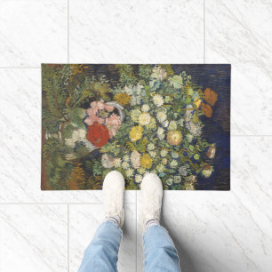 Vintage-impressionistischer Blumenstrauß Van Gogh Fußmatte