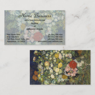 Vintage-Impressionistischer Blumenstrauß Van Gogh Visitenkarte