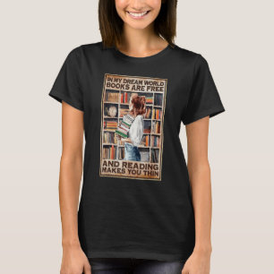 Vintage In Meiner Traumwelt Sind Bücher Kostenlos T-Shirt