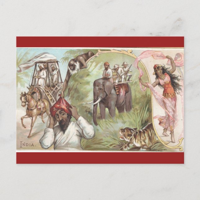 Vintage India Postkarte (Vorderseite)