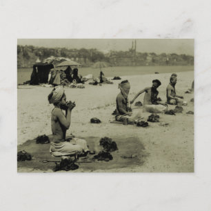 Vintage India, Taj Mahal, Hindu Holy men Postkarte