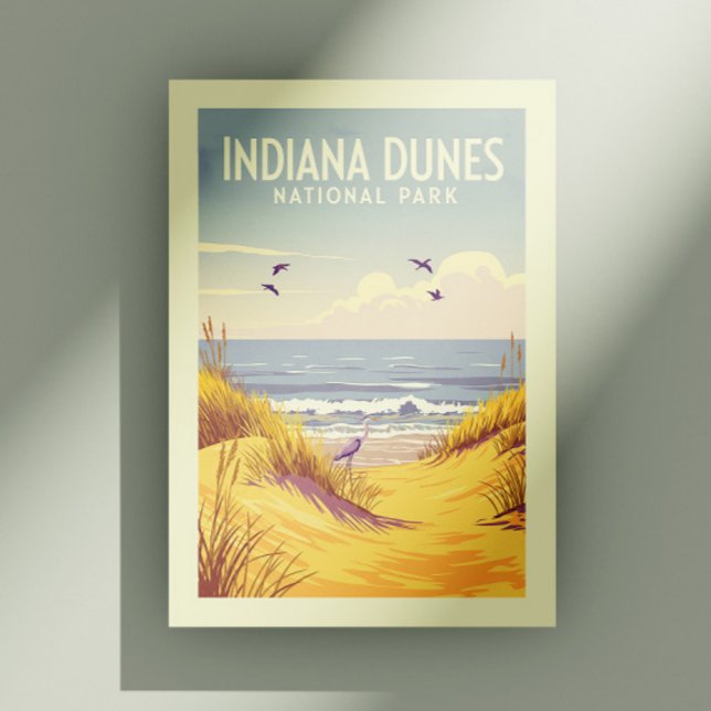 Vintage Indiana Dunes National Park  Postkarte (Von Creator hochgeladen)