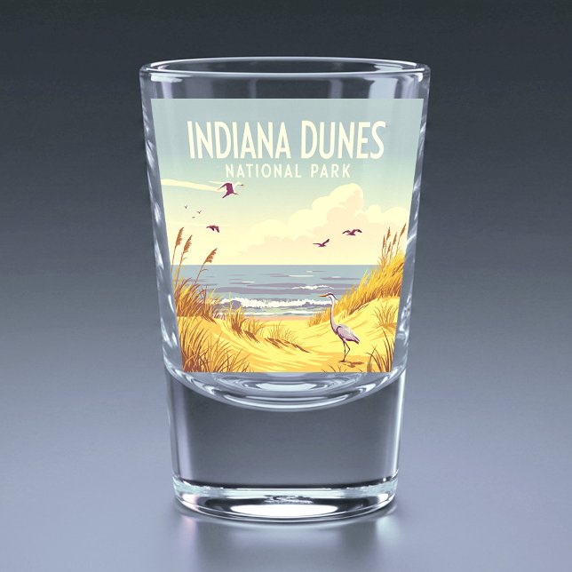 Vintage Indiana Dunes National Park  Schnapsglas (Von Creator hochgeladen)