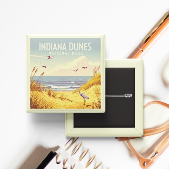 Vintage Indiana Dunes Nationalpark  Button (Von Creator hochgeladen)