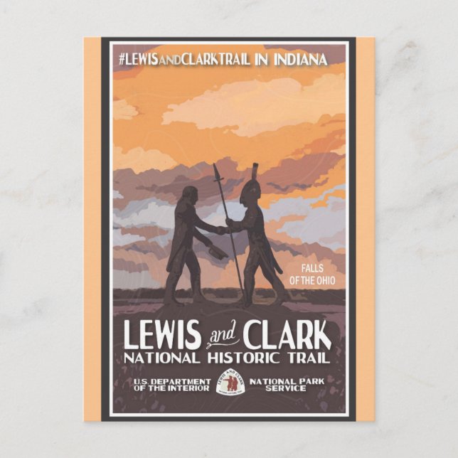 Vintage Indiana National Historic Travel Postkarte (Vorderseite)