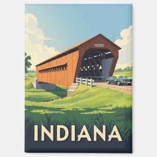 Vintage Indiana überdachte Brücke Magnet