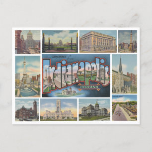 Vintage Indianapolis, Indiana Postcard Collage Postkarte