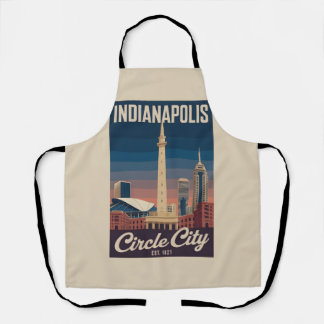 Vintage Indianapolis Indiana Retro Cityscape Trave Schürze