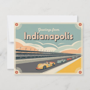 Vintage Indianapolis Postkarte   Grüße aus