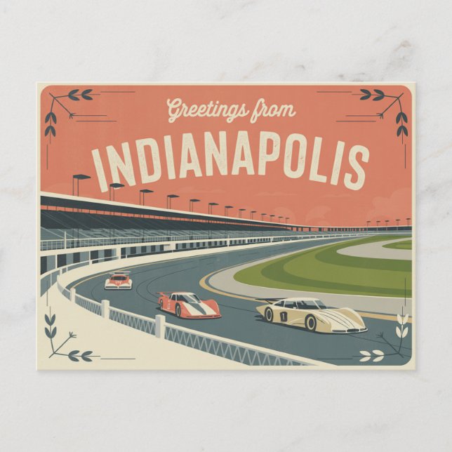 Vintage Indianapolis Postkarte | Grüße aus (Vorderseite)