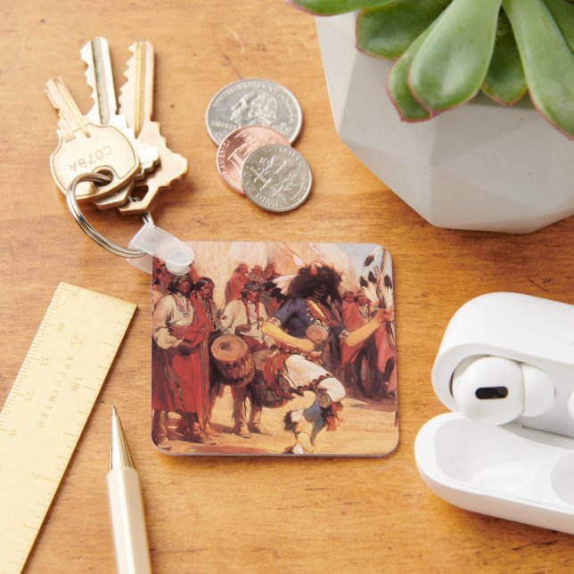 Vintage Indianer, Buffalo-Tanz von Cassidy Schlüsselanhänger (Schreibtisch)